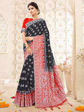 Black Banarasi Art Silk Woven Saree
